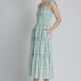 Printed Teared Dress in Green