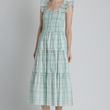 Printed Teared Dress in Green