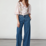 Zena Blouse in Indigo Coral