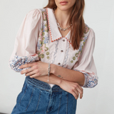 Zena Blouse in Indigo Coral