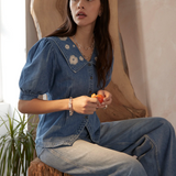 Cassie Top in Malibu Embroidery