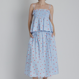 Polka Dot Smocked Skirt