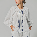 The Minka Shirt in Navy Fish