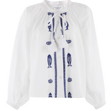 The Minka Shirt in Navy Fish
