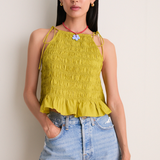 Leota Top in Green Envy