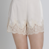 Lace Trim Satin Short