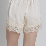 Lace Trim Satin Short