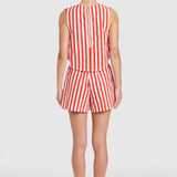 Crop Top in Red Stripes