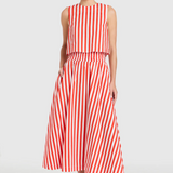 Pavilion Skirt in Red Stripes