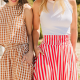 Pavilion Skirt in Red Stripes