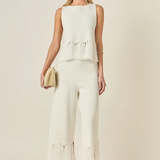 Fringe Detail Sleeveless Knit Top