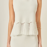 Fringe Detail Sleeveless Knit Top