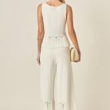 Fringe Detail Sleeveless Knit Top