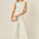 Fringe Detail Sleeveless Knit Top