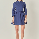 Mini Shirt Dress in Navy