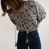 Charlie Top in Indigo Floral
