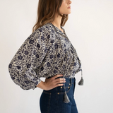 Charlie Top in Indigo Floral