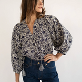 Charlie Top in Indigo Floral