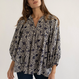 Charlie Top in Indigo Floral