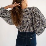 Charlie Top in Indigo Floral