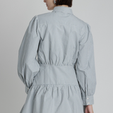 Basque Waist Gingham Shirtdress