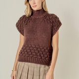 Bubble Knit Sweater in Chocolate Brown
