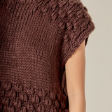 Bubble Knit Sweater in Chocolate Brown