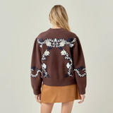 Floral Embroidered Knit Sweater