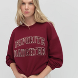 The Collegiate Embroidery Sweatshirt in Vino