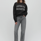 The Collegiate Embroidery Sweatshirt in Black