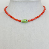 Chubby Fish Beaded Necklace: Pink