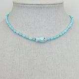 Chubby Fish Beaded Necklace: Pink