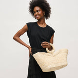 Edith Ring Handle Tote: Natural