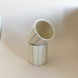 Striped cup: Baby blue
